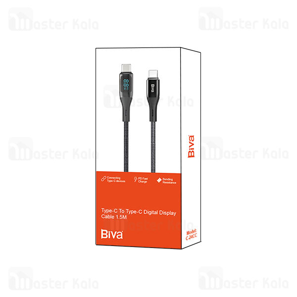 کابل Type C بیوا Biva C-24CC طول 1.5 متر توان 100 وات